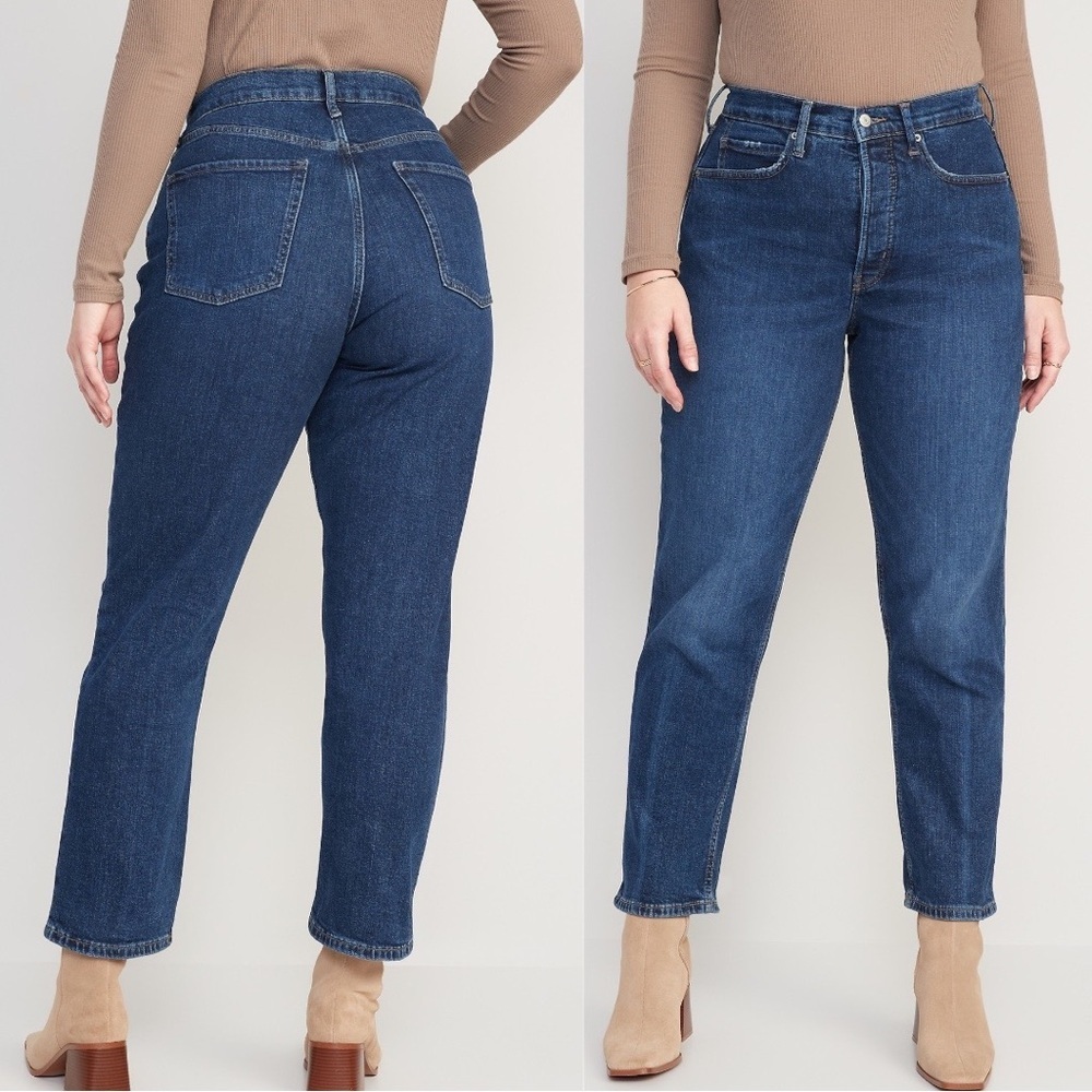 Old Navy Plus Women's Extra High Rise Jeans Sky Hi Straight Secret Slim Pockets